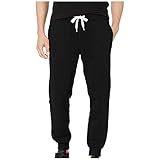 Julhold Herren Jogginghose Casual Solid Active Fleece Joggerhose Loose Fit Kordelzug Elastische Taille Sportlich verdickte Hose(Schwarz,3XL)