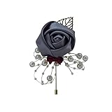 Sanwood Rose Flower Brosche Pin Corsage Bankett Party Hochzeit Bräutigam Braut Kleidung Dekor Dark Gray