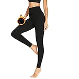 HLTPRO Leggings Damen Gefütterte Thermoleggins Mit Teddy-Innenfleece High Waist Leggins Warm Winter Fabletics Sportleggins Lang Strumpfhosen Yogahose Laufhose(1er-Schwarz, 34-40)