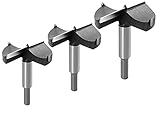 HIKENRI Forstner Bohrer-Set, 3-teiliges Set. Forstner, Holzbohrer, Profillochgruppe mit Zentrierspitze inklusive 65mm, 70mm, 80mm, Mehrzweckb