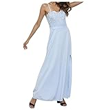 SHIZUANYUE Abendkleid Damen Elegante Cocktailkleider Schulterfrei Bodenlang Brautkleider Ballkleid Abendmode Festliche Kleider Frauen Brautjungfernkleid mit Spitze Lang Partykleider Lang Empire Rock