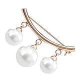 Hellery Frauen Mädchen Pearls Kragen Clip Halter Feste Band Charme Sicherheitsnadel Kleid Brosche - G