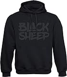 Hoodie: Black Sheep - Schwarzes Schaf - Urban Streetwear Kapuzenpullover für Herren & Damen - Geschenk Hip Hop Rap - Sweatshirt Gangster - Sweater MMA Fight Boxer - Nerd Gamer - Sport Kapuze-n (XXL)