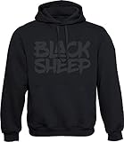 Hoodie: Black Sheep - Schwarzes Schaf - Urban Streetwear Kapuzenpullover für Herren & Damen - Geschenk Hip Hop Rap - Sweatshirt Gangster - Sweater MMA Fight Boxer - Nerd Gamer - Sport Kapuze-n (XXL)