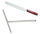 Omaker 1 Set Crepewender 32cm Edelstahl + 1pcs Teigverteiler Edelstahl, Crepe Wender Teig Verteiler. für Pfannkuchen/Crepesmaker/Frühstück