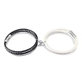 Personalisierte Namensentfernung Magnetische Paare Armband Set für Männer Frauen Gegenseitige Anziehung Handgemachtes Seil 2 Geflochtene passende Armbänder Liebesarmbänder für Freund Freundin (Stil 1)