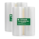 O2frepak 4 Folienrollen 28x1500cm Vakuumierrollen für Lebensmittel,BPA-Frei Vakuumierbeutel Sous Vide Beutel Folien für Vakuumierer und Folienschweißgeräte Geeignet (gesamt:6000cm)