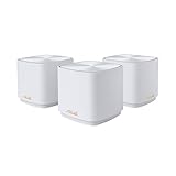 ASUS ZenWiFi AX Mini, Mesh WiFi 6 System (AX1800 XD4 3PK), Abdeckung für das ganze Haus bis zu 4800 m² und 5 Zimmer, AiMesh, weiß