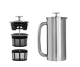 ESPRO 1018C2 French Press P7, Kaffee Stempelkanne mitThermofunktion,Coffee-Maker,Kaffeezubereiter,0,55Liter,Hochglanz,Edestahl,Edelstahlp