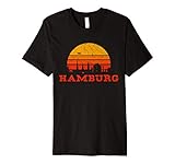'Hamburg' Motiv mit Skyline von Hamburg im Sonnenuntergang T-S