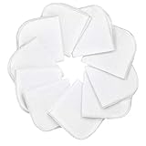 Mias 10 Baby-Waschlappen weiß aus Molton Flanell – 100% Baumwolle, mit Schlaufe, schadstofffrei/Baby-Tücher/Kosmetik-Tücher/Allzwecktü