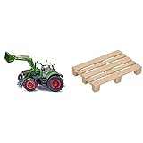 siku 6793, Fendt 933 Vario Traktor, Grün, Metall/Kunststoff, 1:32, Ferngesteuert & 7015, Zubehör-Set Paletten, Kunststoff, Beige, 50 Stück, Für Traktoren und Spielwelten im Maßstab 1:50 und 1:32