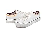 Hotroad Damen Fashion Canvas Sneaker Low Top Mid Top, Weiß / 38 EU W