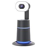 ZasLuke Webcam, 1080P Ringlicht Webcam mit 315° AI Tracking, Privacy Cover, Mikrofon, Auto-Focus USB Webcam für PC Mac-Laptops, Zoom Skype F