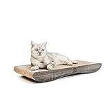 CanadianCat Company ® | Kratzkarton Comet XL | 75 x 30 x 8 cm | Kratzmöbel, Kratzbrett | XXL Qualitäts-Pappe +Katzenminze | dunkelg