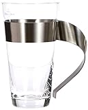 Villeroy und Boch - NewWave Latte Macchiato-Glas, 500 ml, 15 cm, trendiges Design, Kristallglas, Edelstahl, spülmaschinengeeig