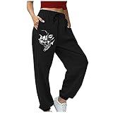 LFYYDS Damen Hose Warme Elastic Waist Lang Sweathose Mode Drucken Lounge Hose mit Taschen Bequeme Weich Jogginghose Laufhose Leichte Sporthose Passend für zum Laufen Radfahren F