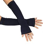 Caripe Kombi fingerlose Armstulpen Damen Beinstulpen Handschuhe Handstulpen Stulpen lang (One Size, sol-A blau)