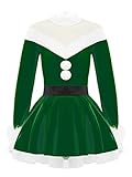 LiiYii Tanzkleid Kinder Mädchen Halloween Partykleid Jumpsuit Kleider Kinder Einteiler Weihnachten Kostüm Karneval Partykleidung Grün 170-176