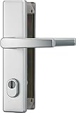 ABUS Tür-Schutzbeschlag HLZS814 F1 aluminium mit Zylinderschutz & beidseitigem Drücker eckig 20736