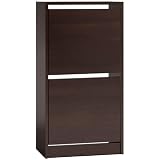 ADGO Betsi Schuhschrank mit Klappen, Schuhkipper, Schuhregal mit Fächern, Regale für Schuhe, Vertikale Flurmöbel, Kleiderschränke, Schuhkommode, Schuhablage Organizer Freistehend (B2, Wenge)