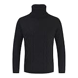 DDZYQ Sweater Herren Modern Urban Einfachheit Mode Einfarbig Hoher Kragen Herren Pullovers Herbst Winter Warm Langarm Herren Pulli Weich Komfortabel Herren Base Sw