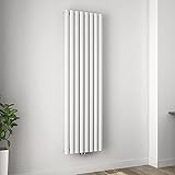 KOBEST Oval Heizkörper Einlagig Vertikal Design Bad Heizkörper 160 x 48 cm Paneelheizkörper Weiß