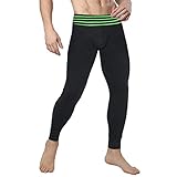 WENZHOU Herren Thermo-Unterhose Lang Eingriff Komfortbund Innenfleece Winter Kälteschutz Wintersport Wandern Arbeitskleidung angeraut wärmend Thermowäsche Leggings M-XXL Schw