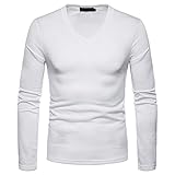 Base Shirt Herren Modern Urban Klassisch Mode Rundhals Einfarbig Herren T-Shirt Herbst Winter Plus Samt Slim Fit Männer Langarm Täglich Komfortabel All-Match Warm Herren S