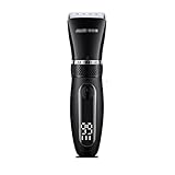 SFF Haartrimmer Elektrischer Bartschneider für Männer Hair Trimmer Professionelle Akku-Clippers für Haarschneidet Bartschneider LED-Anzeige Haarschneidemaschine (Color : Black)