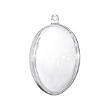 Netuno 5 Stück Acryl-Eier 6 cm Größe, 4,5 cm Durchmesser transparent teilbar Kunststoff-Eier Plastik-Eier Ostereier zum Découpage Dekoration B