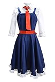 Bawbets Miss Kobayashi's Dragon Maid Cosplay Tohru Kostüm Halloween Toru Maid Outfits Kleid, blau, Larg