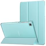 MoKo Schutzhülle Kompatibel mit Samsung Galaxy Tab A7 Lite 8,7 Zoll 2021(SM-T225/T220/T227), Transluzente Rückseite Schutzhülle PU Leder Tasche Tablethülle Case, Himmelb
