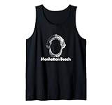 Manhattan Beach CA California Shark Skelett weiß Tank Top