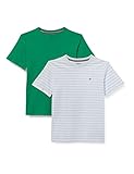Tommy Hilfiger Jungen 2P CN Tee SS Stripe Unterwäsche, Luminous Blue/Primary Green, 10/12/2020
