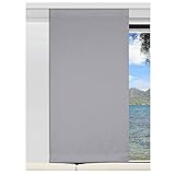 SeGaTeX home fashion Deko-Paneele | Flächengardine „Mattis“ 30cm breit | Höhe 60 – 200cm nach Maß |grau unifarben für Caravan Wohnwagen | Flächenvorhang
