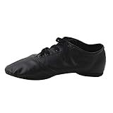 Yefree Männer und Frauen PU-Leder Ballettschuhe Low-Top Schnürung Yoga Tanz Training Schuhe fü