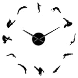 Wanduhr American Football Spieler DIY Wanduhr Rahmenlose Sport 3D Spiegeloberfläche Rugby Fans Geschenk G
