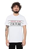 Versace Jeans Couture Cotton Printed Logo White T-Shirt, Weiß, Groß