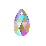 1 stk Swarovski-Kristalle Anhänger - Birnenförmig (6106), schwarzer Diamantschimmer-Effekt, 22 mm (SWAROVSKI CRYSTALS pendant - pear-shaped (6106), black diamond shimmer effect)