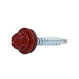 Bohrschrauben/Blechschrauben RAL3011, Ø 4,8x60 mit 14mm Dichtscheibe, 100Stk