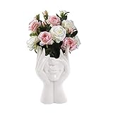 Owl's Yard Kopf Gesicht Vase Blumenvase Keramikvasen für Moderne Home Decor, Pflanzer Blumendekor Vase Dekoration, Dekorative Vase in Einem Minimalistischen Stil，Keramik Büro Dek