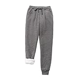 Damen Jogginghose Warme Fleece-Strumpfhose Freizeithose Sherpa Sweatpants Winter Sporthosen GefüTterte Laufhose-Traininghose,Thermo Strumpfhosen-Winterhose,Outdoor Hosen FüR Damen F