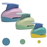 3 Stück Papierstanzer Rund, Kleiner Motivlocher aus Metall und Plastik, Motivstanzer Set für Basteln mit Papier und Scrapbooking Geschenkanhäng