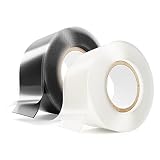 ABSINA selbstverschweißendes Isolierband 25 mm x 3 m - Silikonband schwarz & transparent für Wasser & Luft - Dichtungsband, Silikon Tape, Reparaturband, Elektro, Isoband Elektriker, Industrieb