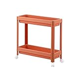 hongbanlemp Küchenregal stehend Speicherregal Kunststoff-Speicherregal- Einheit bewegliche Lagerregale Kühlschrank-Raum- Rack mit Roller-Küchenorganisator Küchenregal (Color : Orange, Size : Large)