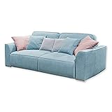 LAZY Bequemes Schlafsofa mit Bettkasten, Stoffbezug Aqua - Klappbares Sofa mit Schlaffunktion & Metallfüßen - 250 x 87 x 129 cm (B/H/T)