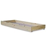 Homestyle4u 1910, Bettkasten Holz Aufbewahrung mit Rollen, Bett Schublade Bettauszug N