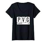 Damen PVG Shanghai China Reise-Souvenir, schwarzer Text T-Shirt mit V