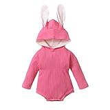 TT- Baby Langarm Hase Bodys Säuglings Spielanzug Unterhemden Schlafanzug Baumwoll Overall Für Jungen Mädchen 3-18 Monate Kleinkinder Babybody Baby Body für Mädchen (Pink, 9-12 Months)